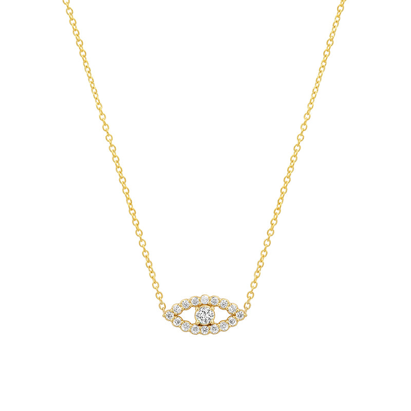 Sapphire and Diamond Evil Eye Necklace | Diamond Evil Eye Pendant