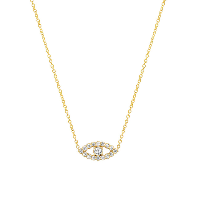 Mini Diamond Open Evil Eye Necklace