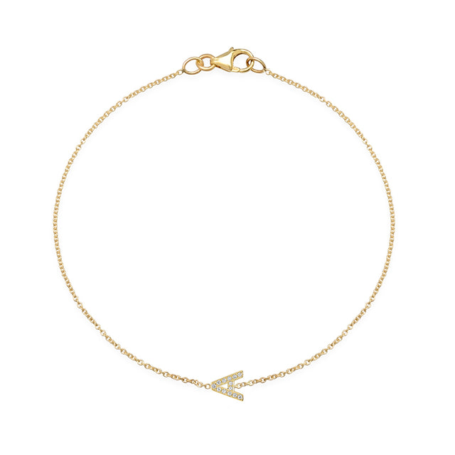 Diamond Mini Uppercase Letter Bracelet