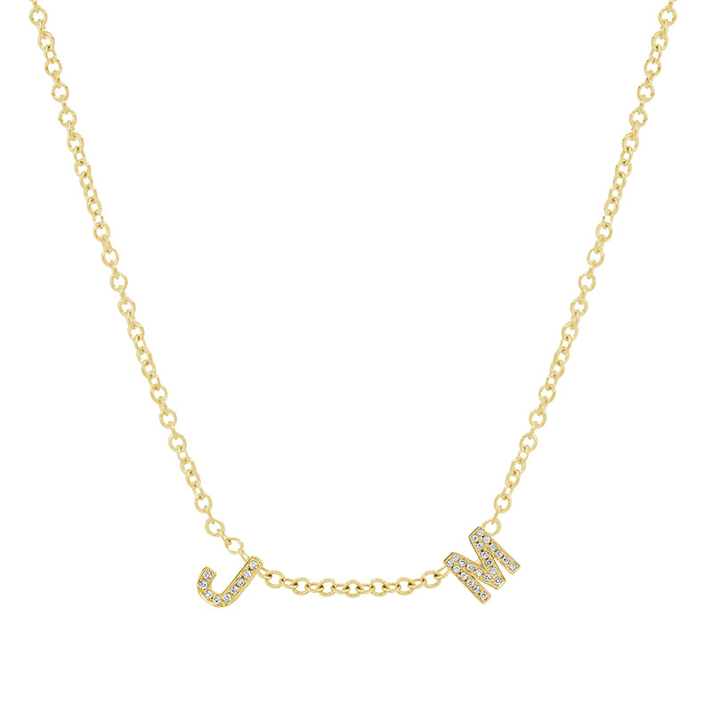 Custom 2 Mini Diamond Letter Necklace