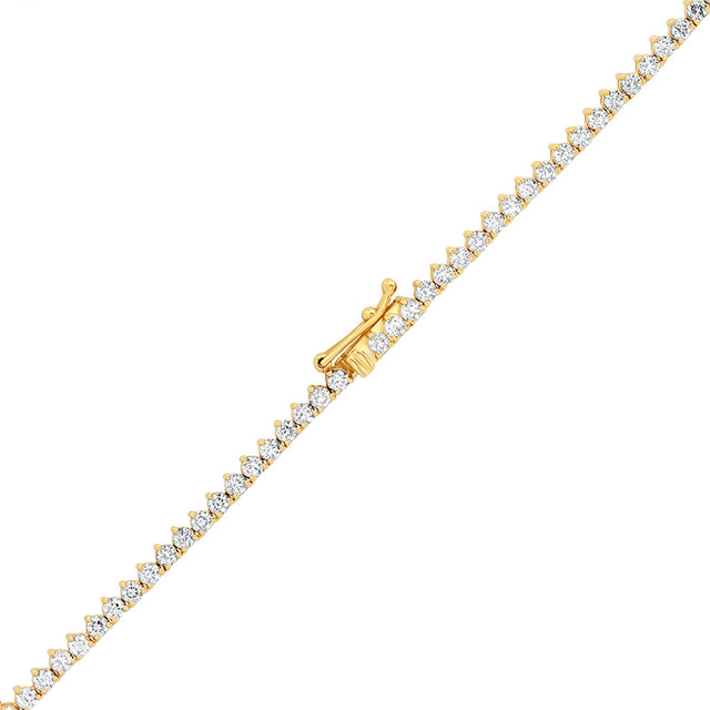 Luxe Graduated 3-Prong Diamond Tennis Necklace