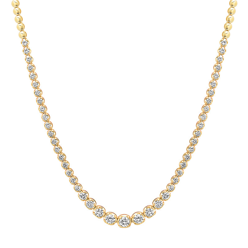 Yellow Gold Lariat Necklace, Diamond Pendant - Nathan Alan Jewelers