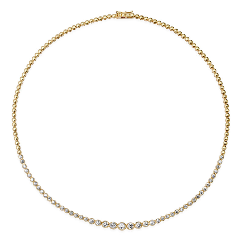 Graduated Diamond Tennis Necklace