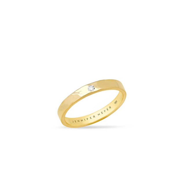 Hammered Ellen Band with Diamond Accent