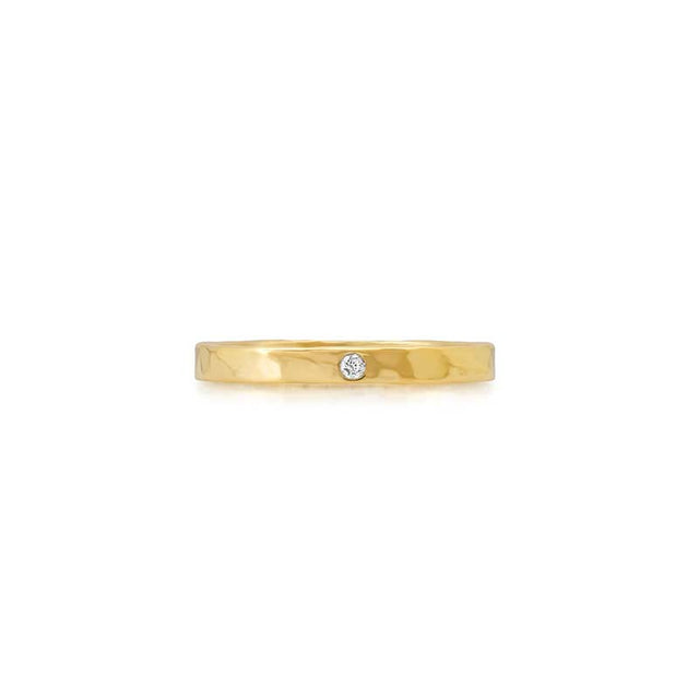 Hammered Ellen Band with Diamond Accent