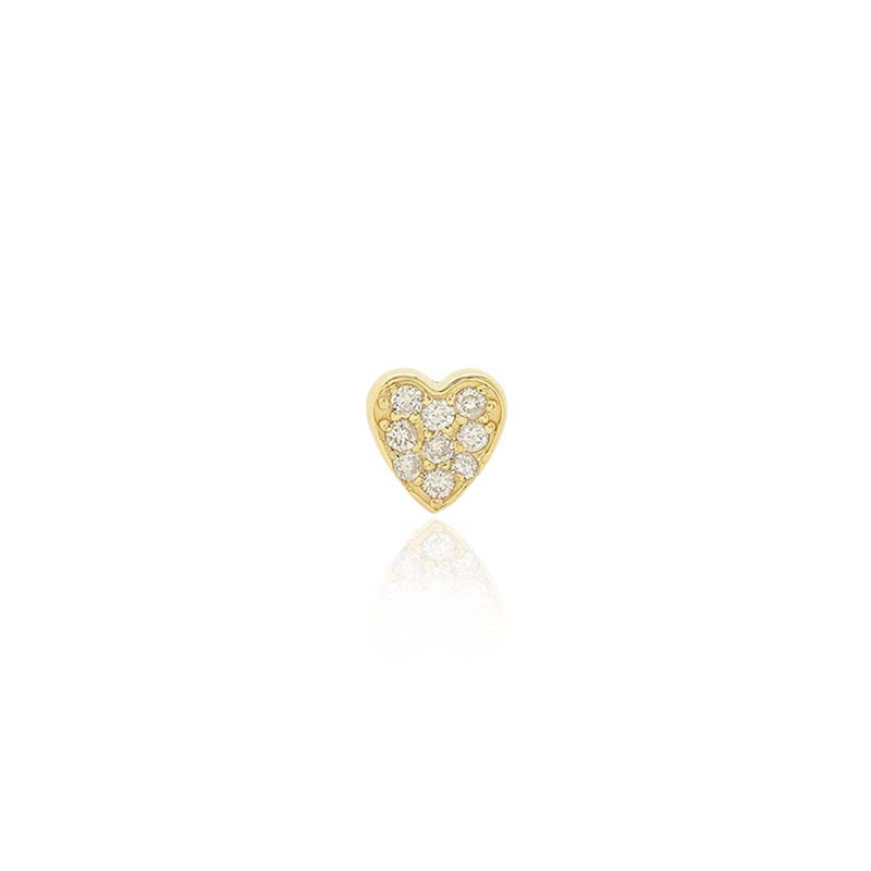Single Diamond Mini Heart Stud