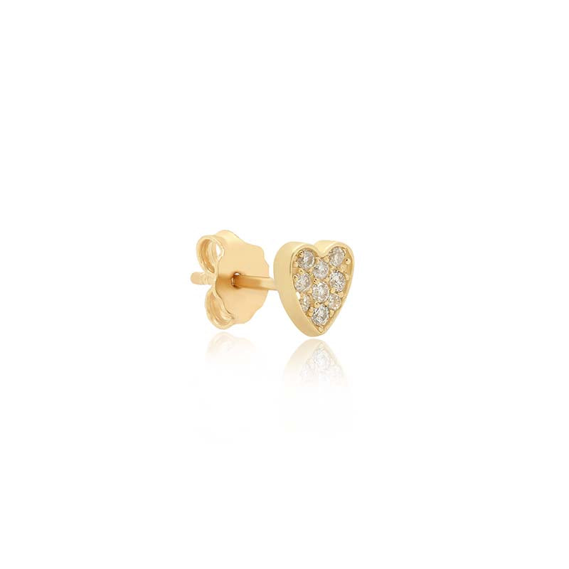 Single Diamond Mini Heart Stud