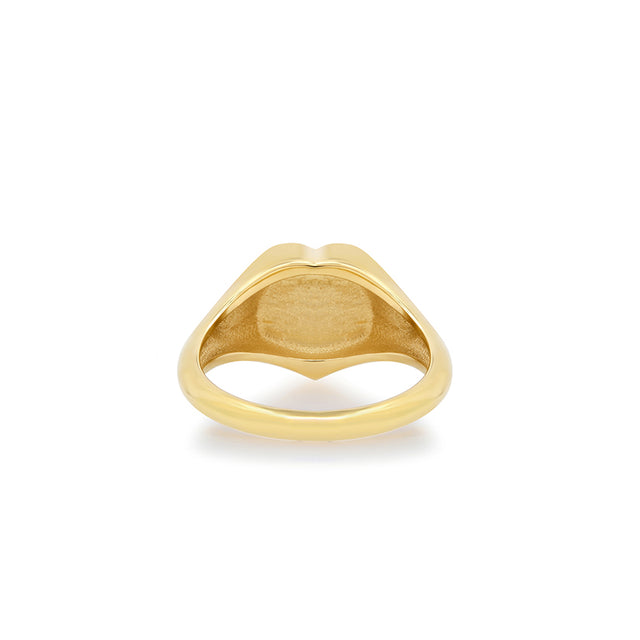 Diamond Heart Signet Ring