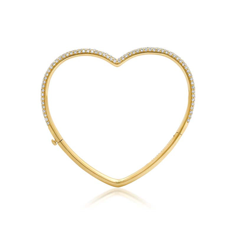 Forever Heart Bangle with Diamond Pave