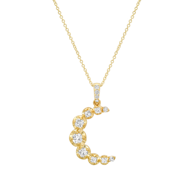 Illusion Set Diamond Moon Necklace