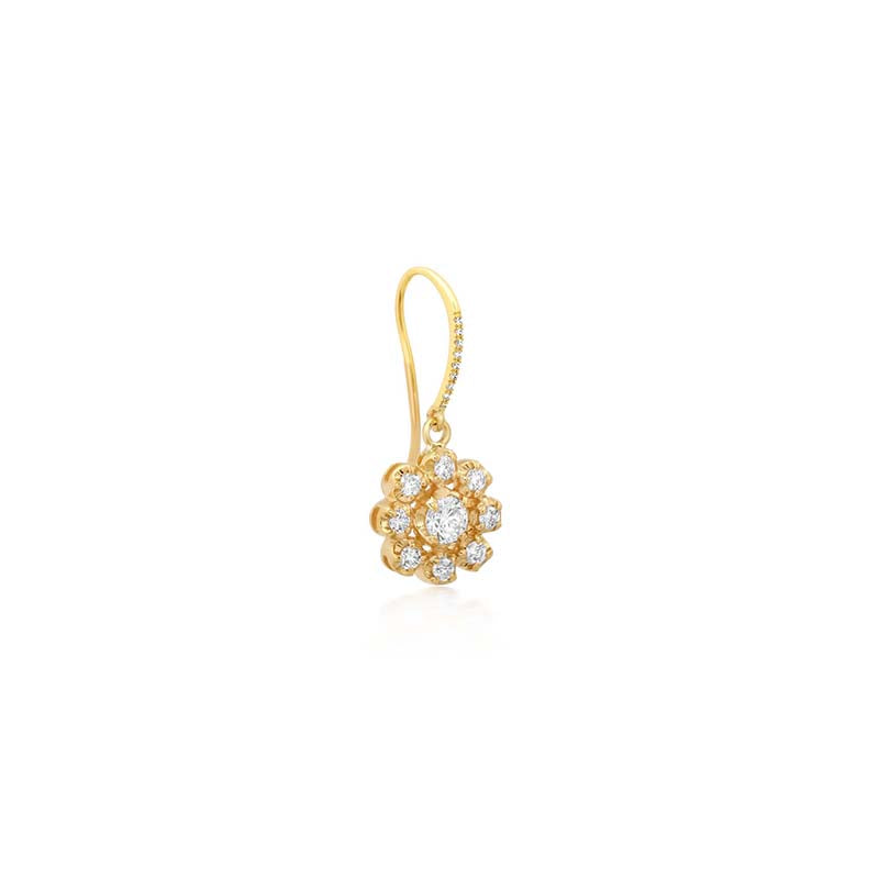 Petite Statement Illusion-Set Diamond Flower Earrings