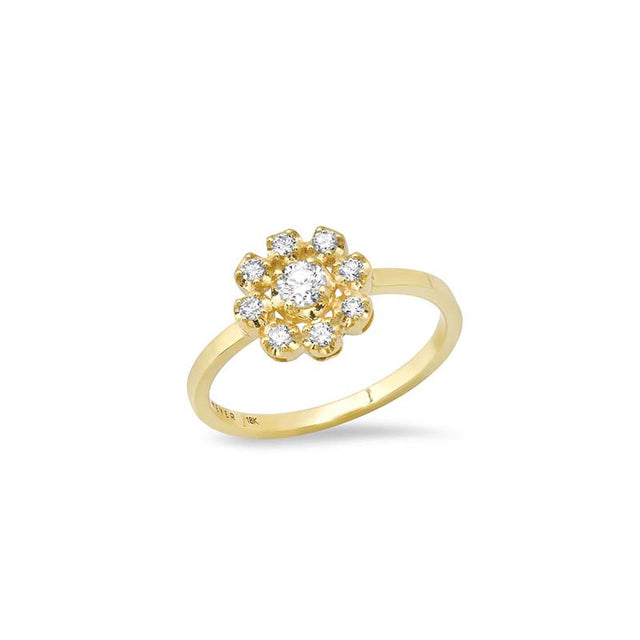 Petite Statement Illusion Set Diamond Flower Ring