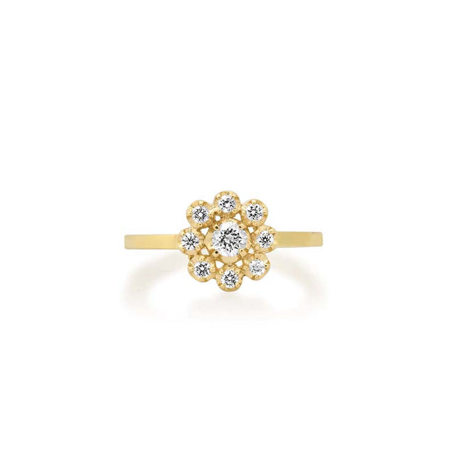 Petite Statement Illusion Set Diamond Flower Ring