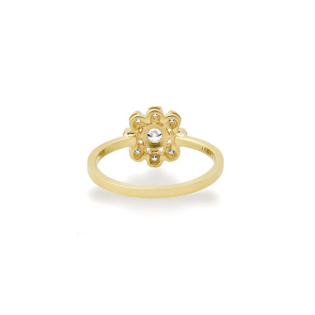 Petite Statement Illusion Set Diamond Flower Ring