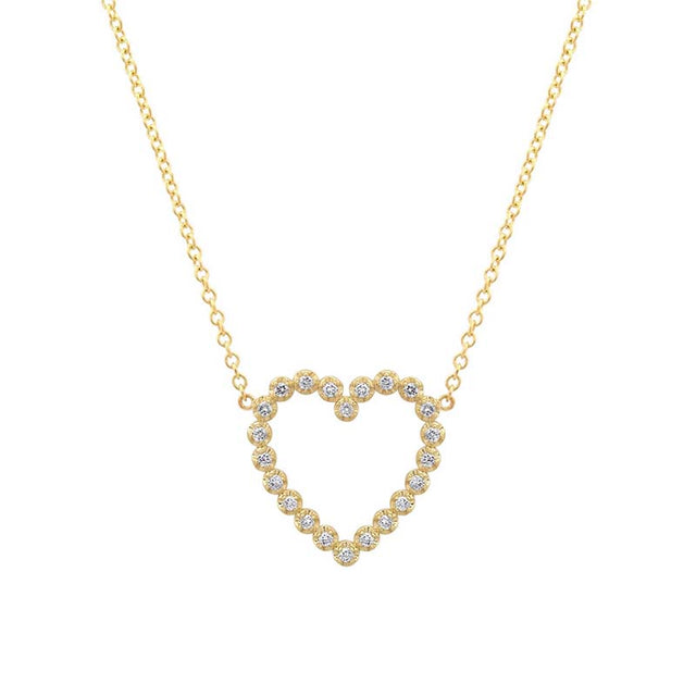 Illusion Set Diamond Open Heart Necklace