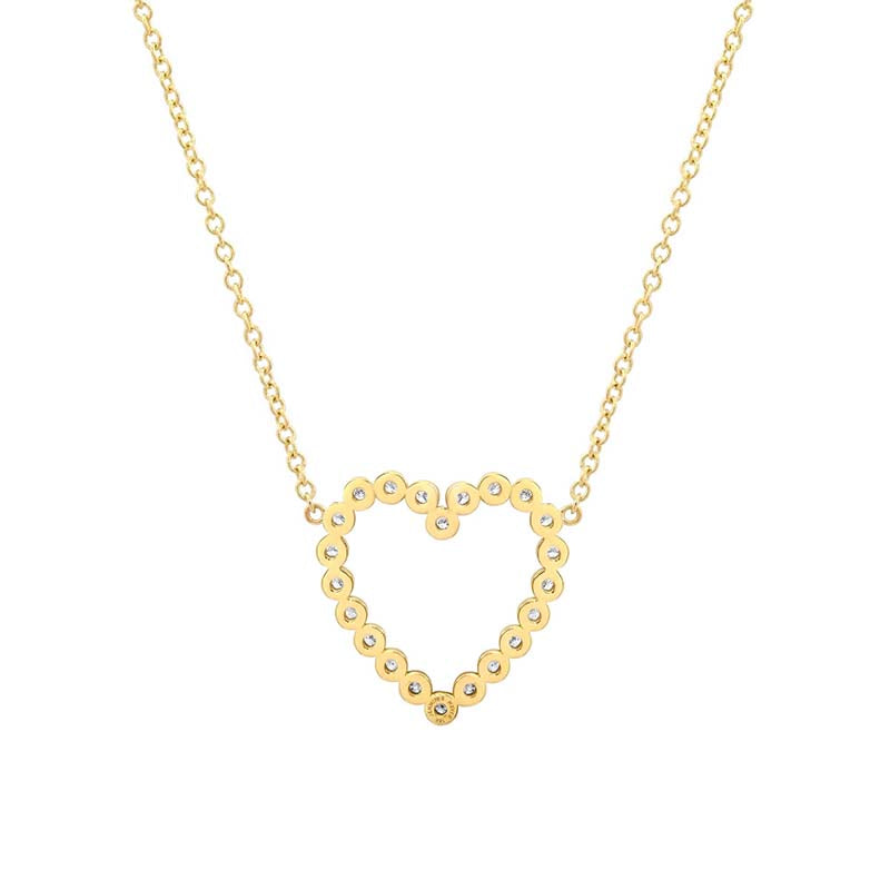 Illusion-Set Diamond Open Heart Necklace