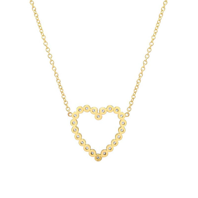 Illusion Set Diamond Open Heart Necklace