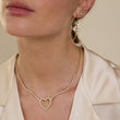 Illusion Set Diamond Tennis Necklace with Large Diamond Open Heart