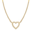 Illusion Set Diamond Tennis Necklace with Large Diamond Open Heart