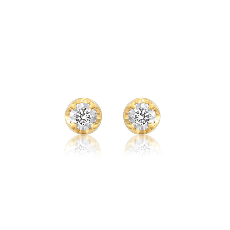 White Topaz & Gold Stud Earrings | Simone Walsh Jewellery