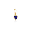 Mini Lapis Inlay Heart with Diamond Pave Earrings