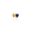 Lapis Inlay Heart Studs with Diamonds