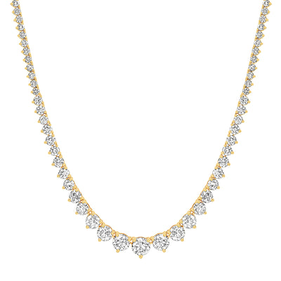 Luxe Graduated 3-Prong Diamond Tennis Necklace