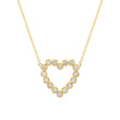 Large Illusion Set Diamond Open Heart Necklace