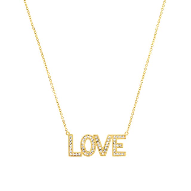 Diamond Uppercase Love Necklace