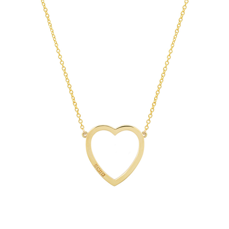 Large Diamond Open Heart Necklace