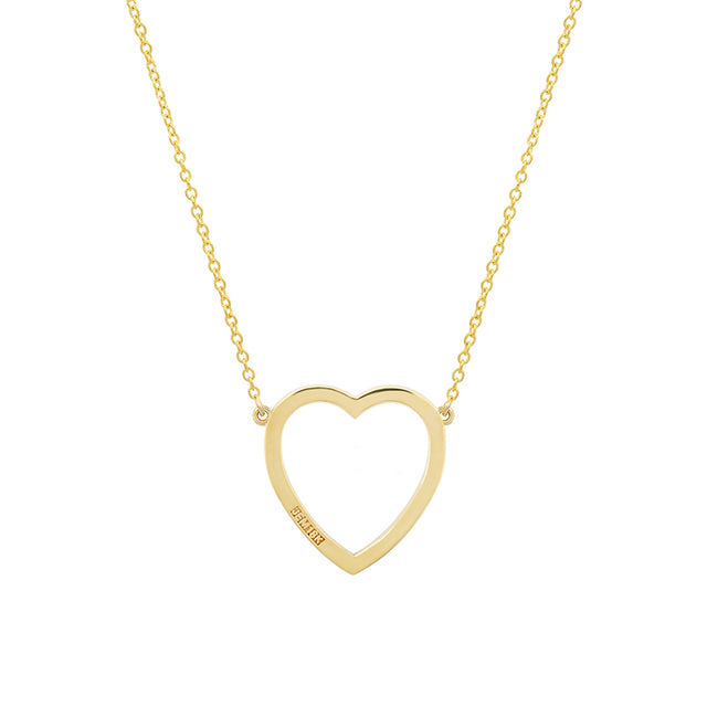 Large Diamond Open Heart Necklace