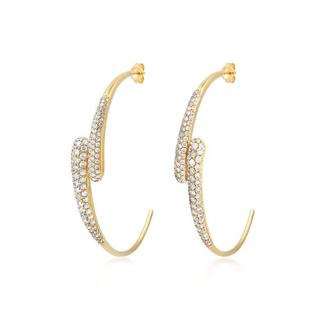 Medium Diamond Double Dome Hoops