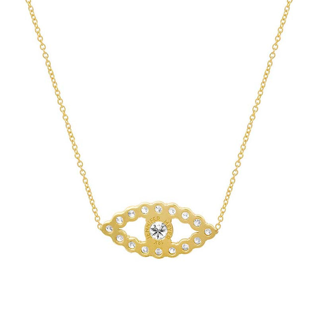 Medium Diamond Open Evil Eye Necklace