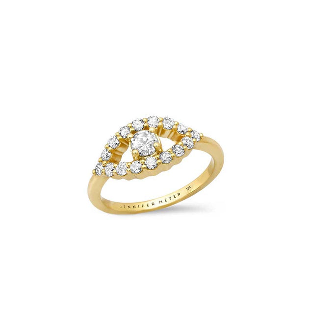 Medium Diamond Open Evil Eye Ring
