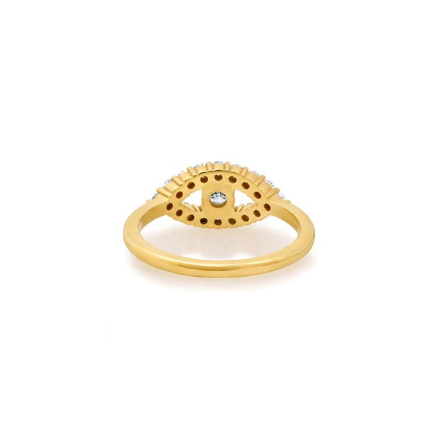 Medium Diamond Open Evil Eye Ring
