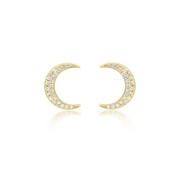 Diamond Mini Carson Moon Studs