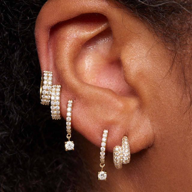 Mini Diamond Double Dome Hoops