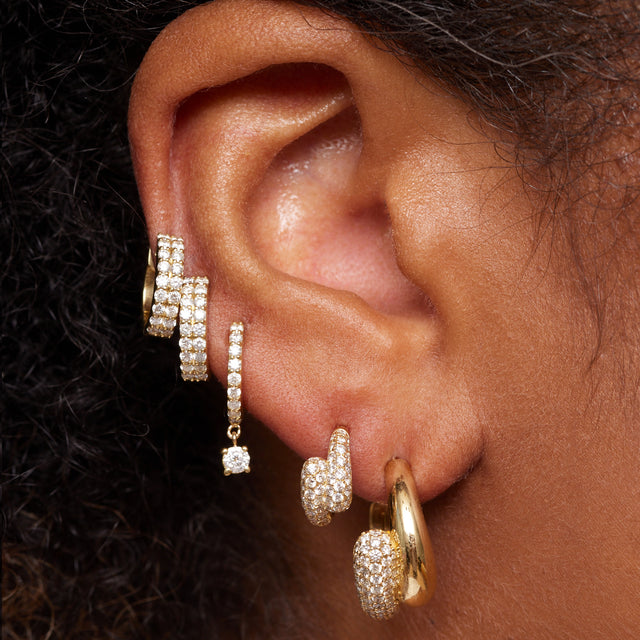 Mini Diamond Double Dome Hoops