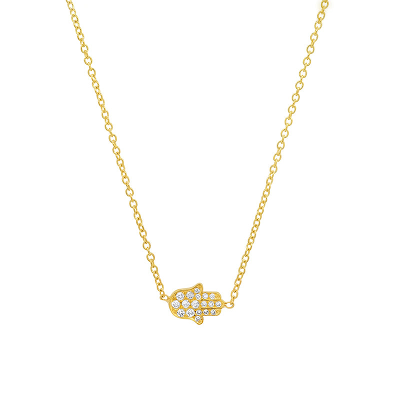 Diamond Mini Hamsa Necklace