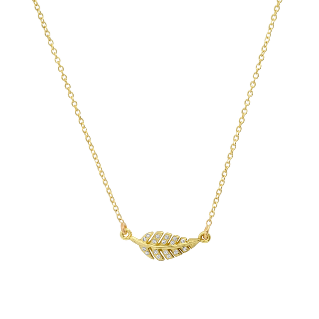 Mini Diamond Leaf Necklace