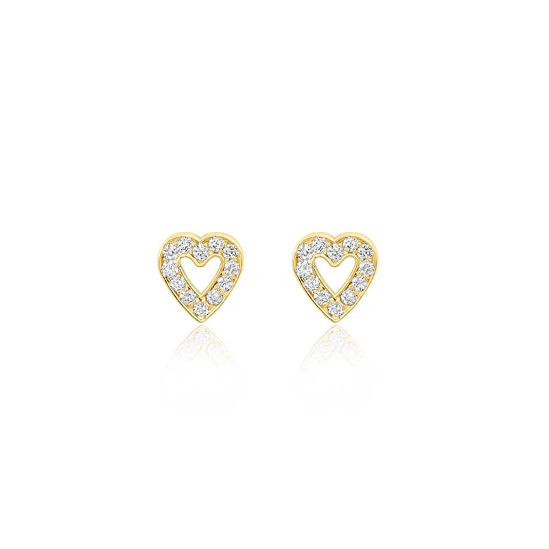 Diamond Mini Open Heart Studs