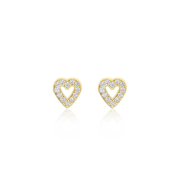 Diamond Mini Open Heart Studs