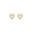 Diamond Mini Open Heart Studs