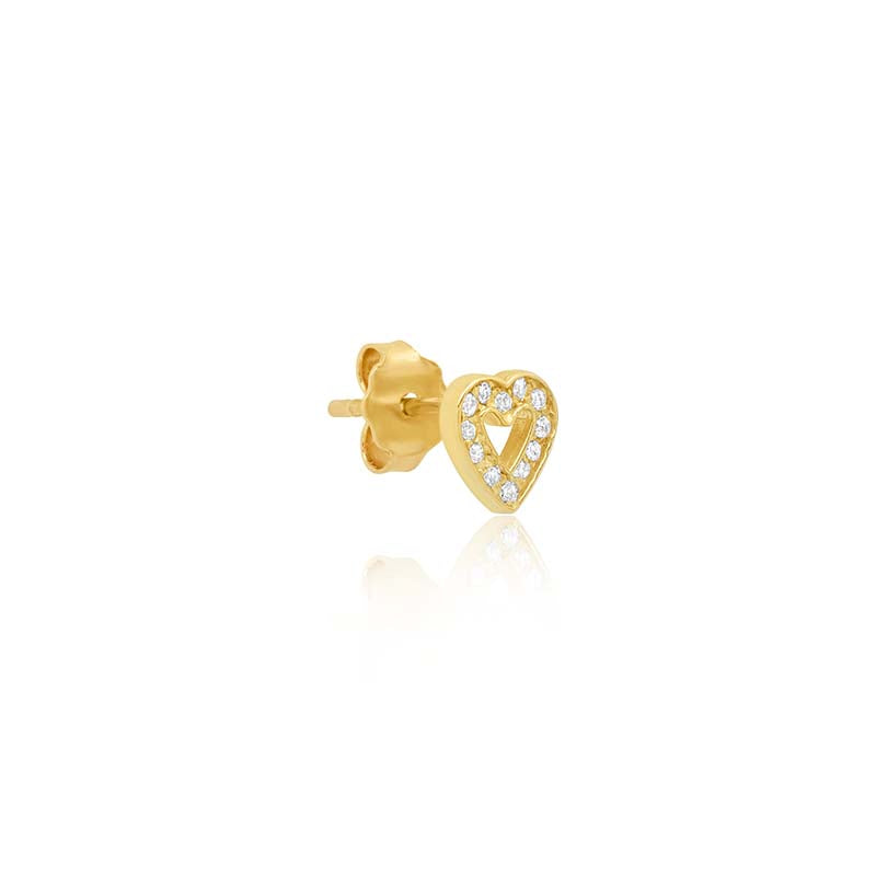 Diamond Mini Open Heart Studs