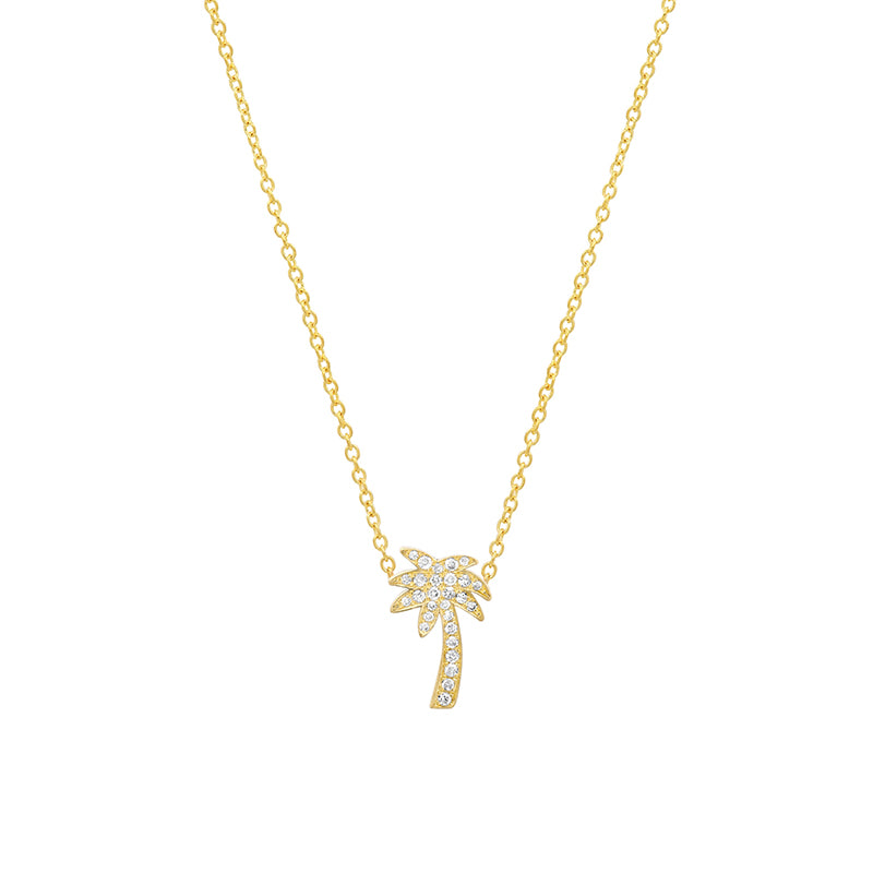 Mini Diamond Palm Tree Necklace