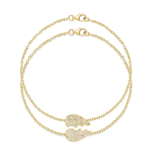 Mini Diamond Piece of My Heart Bracelet Set