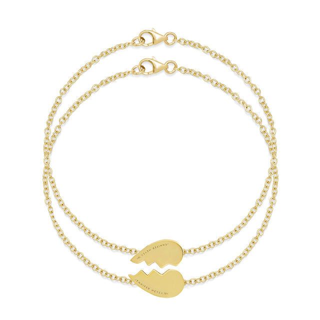 Mini Diamond Piece of My Heart Bracelet Set