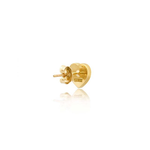 Mother of Pearl Inlay Heart Studs with Diamonds