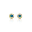 Opal Inlay Circle Studs with Diamonds