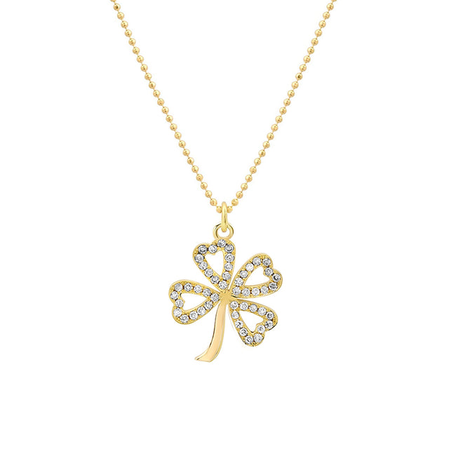 Large Diamond Open Clover Necklace